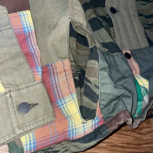 RRL Flannel Patchwork Military Jacket - Picture 8 of 15